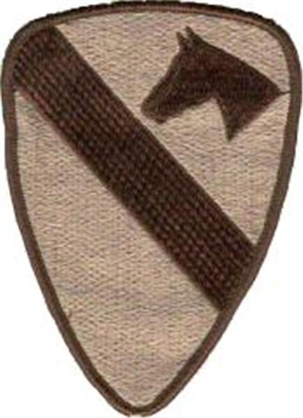 1st CAVALRY Division Desert Patch - For Army Desert 3 Color and 6 Color Chocolate Chip Uniforms