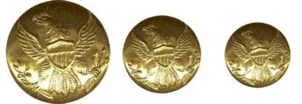 Civil War U.S. General Service Brass Eagle Uniform Buttons