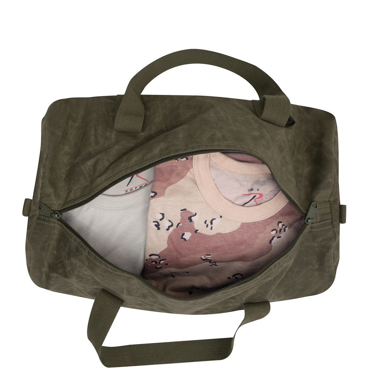 Rothco Waxed Canvas Shoulder Duffle Bag - 19 Inch Olive Drab