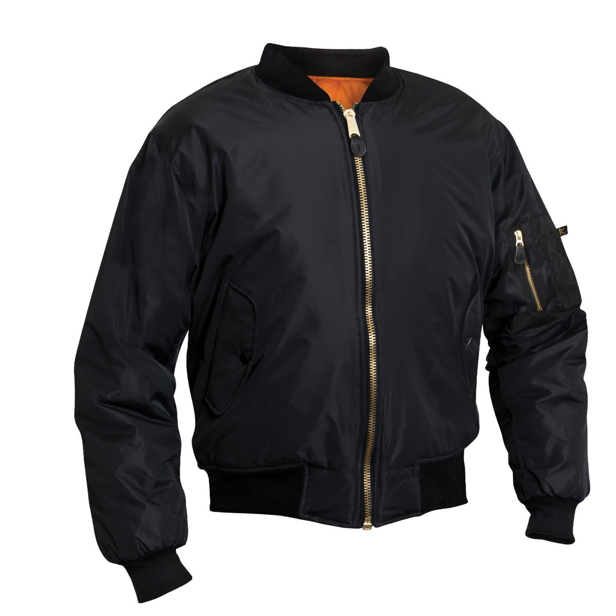 Rothco Enhanced Nylon MA-1 Flight Jacket Black