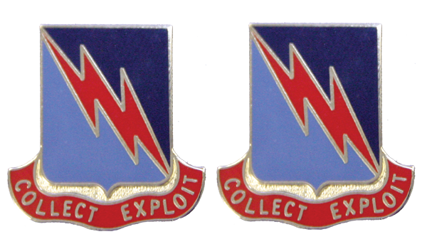 323rd Military Intelligence Battalion Unit Crest DUI - 1 Pair - COLLECT EXPLOIT