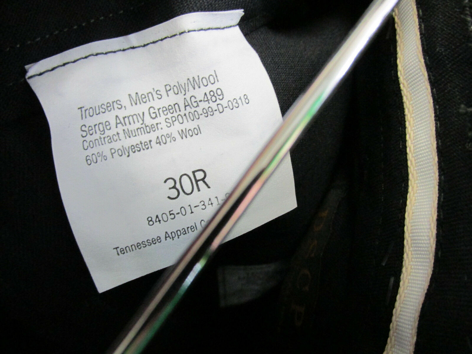 Men's Army Class A Dress Pants Dress Green - New Military Surplus - 30R UNHEMMED