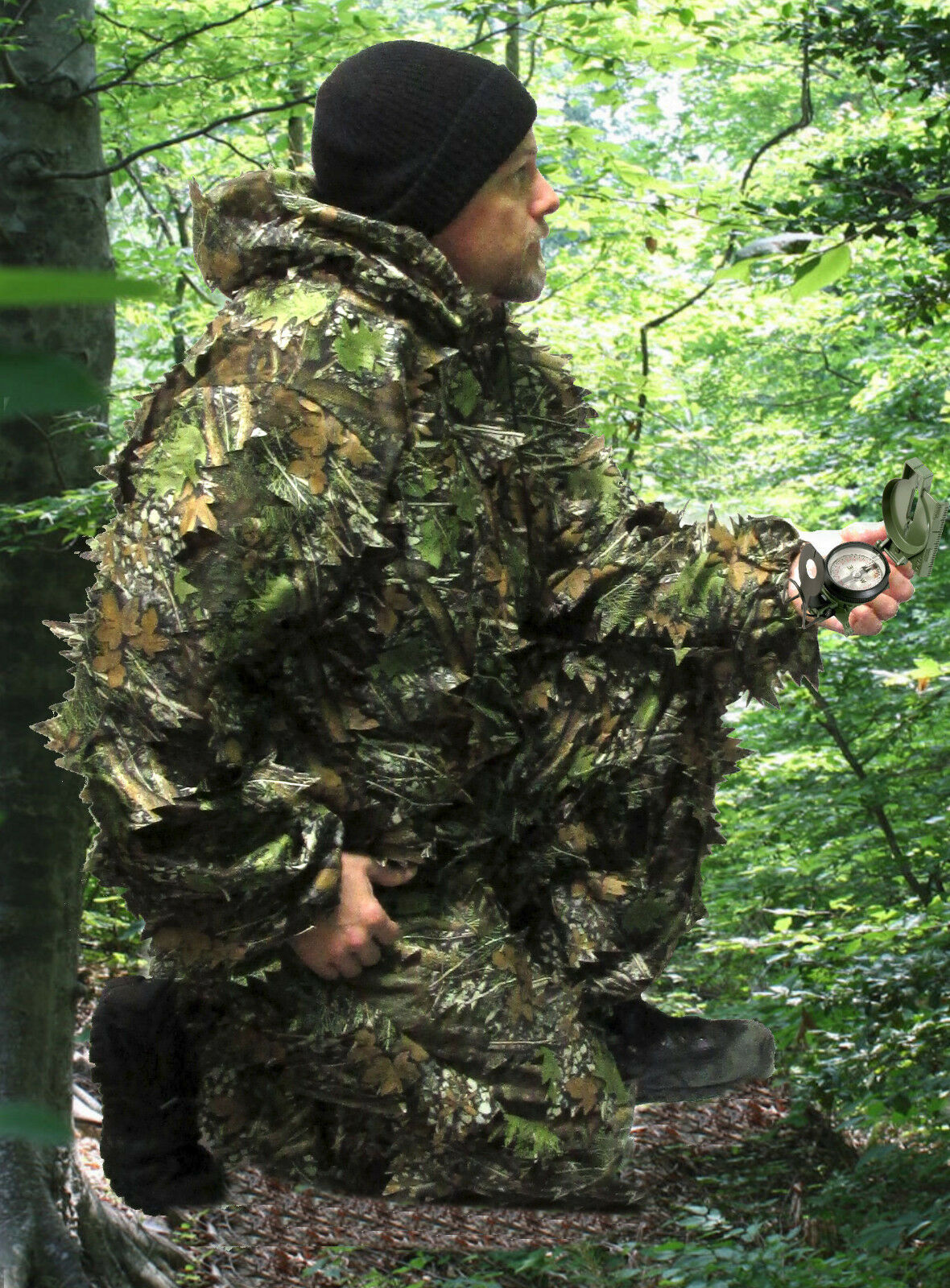 Adult Size XXS - 3D Camouflage Ghillie Suit - FOREST LEAF Camo