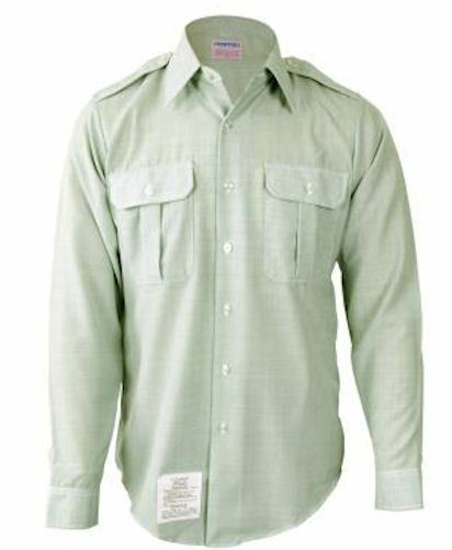 Men's Army Class A/B Long Sleeve Green Dress Shirt - CLOSEOUT - One Size Remaining 15.0 x 37!!