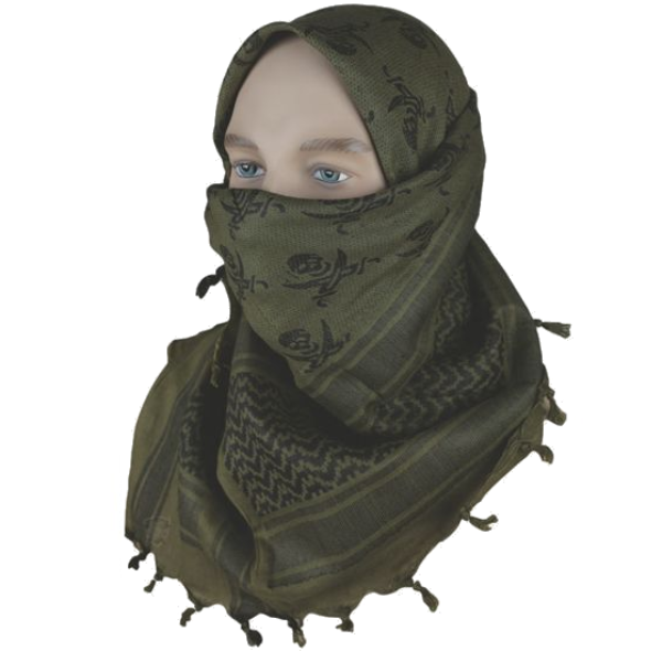 CLEARANCE - 5ive Star Gear Jolly Roger Shemagh - Olive Drab