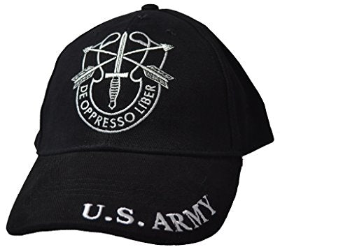 Mens Special Forces Embroidered Ball Cap Adjustable Black