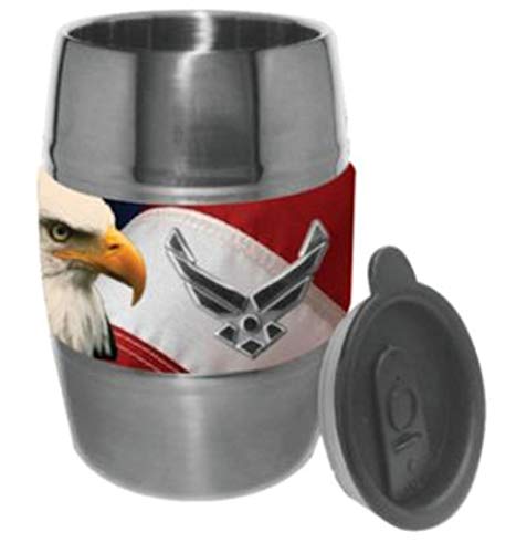 U.S. Air Force Wing with Flag Barrel Mug - 12oz Stainless Steel