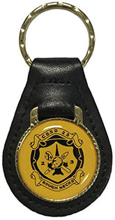 Rough Necks on Leather Key Fob