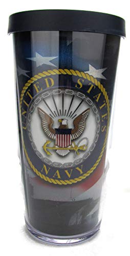 U.S. Navy Emblem Thermal Insulated 16oz Tumbler with Lid
