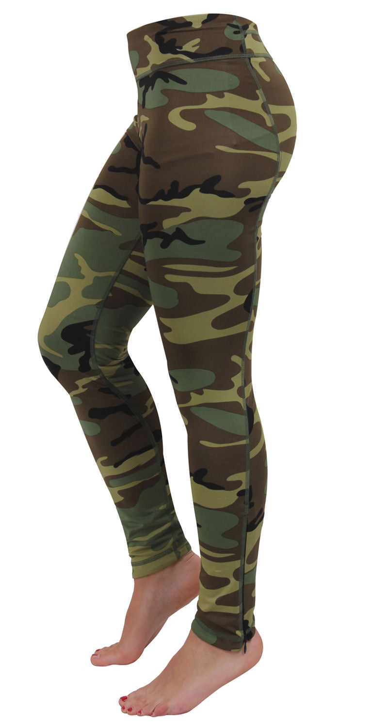 Rothco Womens Camo Performance Workout Leggings - WOODLAND CAMO