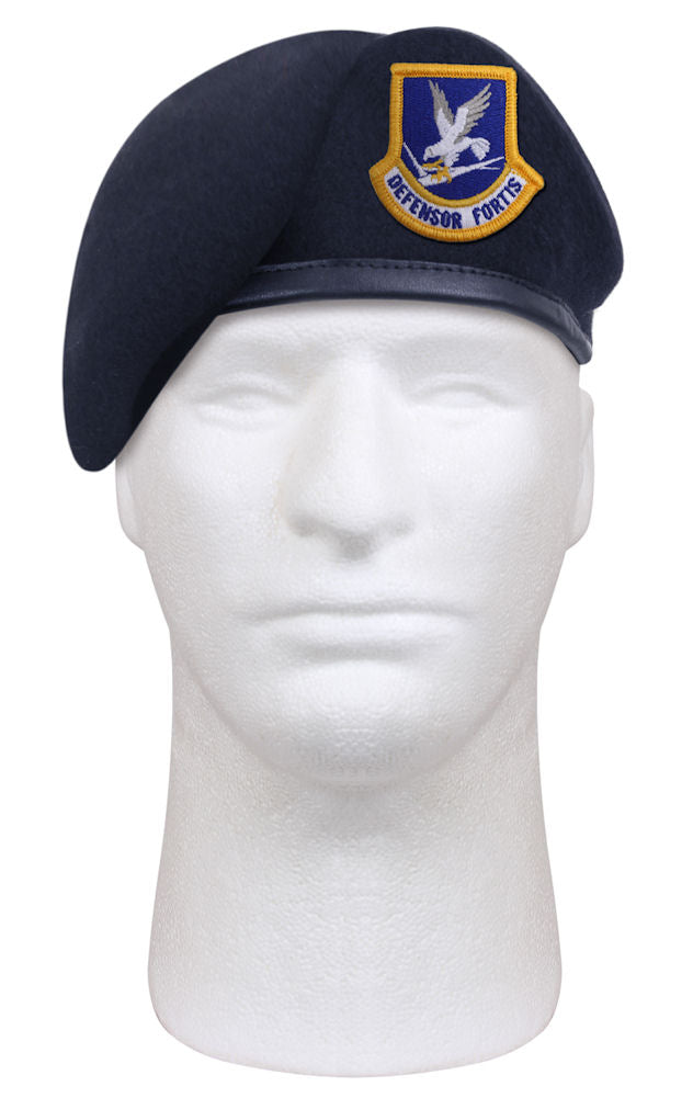 Rothco Inspection Ready Beret With USAF Flash - Midnight Navy Blue