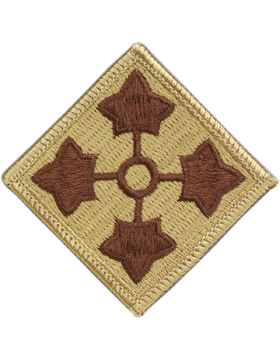4th Infantry Division Desert Patch - For Army Desert 3 Color and 6 Color Chocolate Chip Uniforms