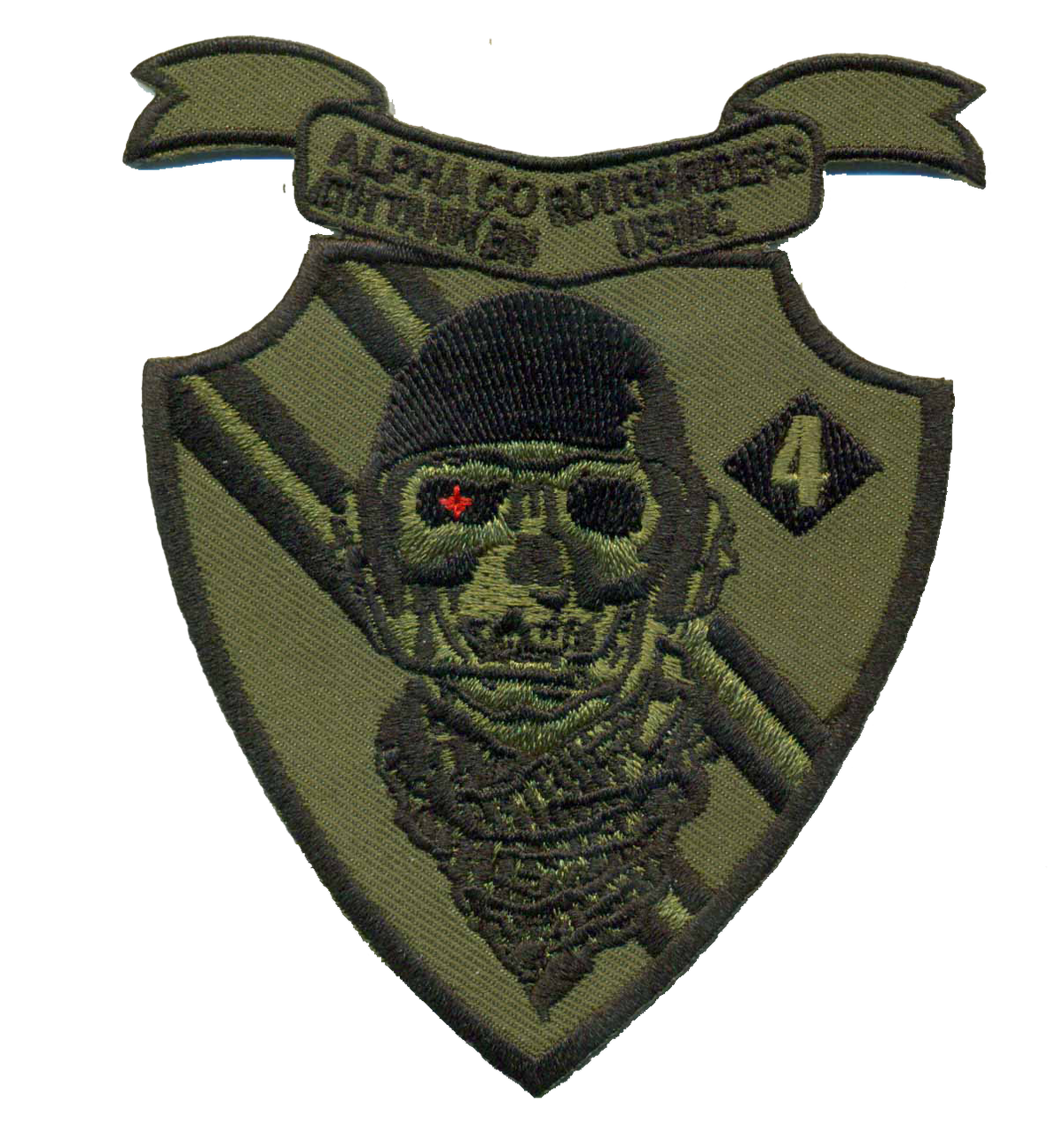 4th Tank Battalion USMC Patch Alpha Company Rough Riders - Subdued