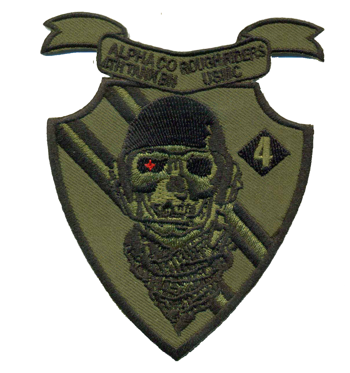 4th Tank Battalion USMC Patch Alpha Company Rough Riders - Subdued