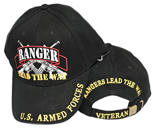 United States Army Rangers LEAD THE WAY Black Hat Cap USA