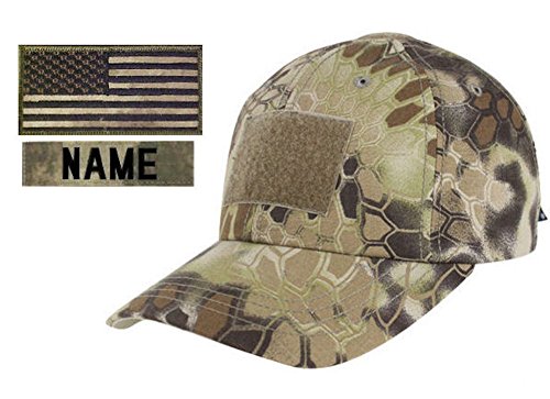 Tactical Cap Package with U.S. Flag Patch and Personalized Name Tape - Various Colors