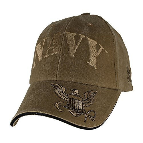 Navy Insignia Hat USN Coyote Brown Washed Cap