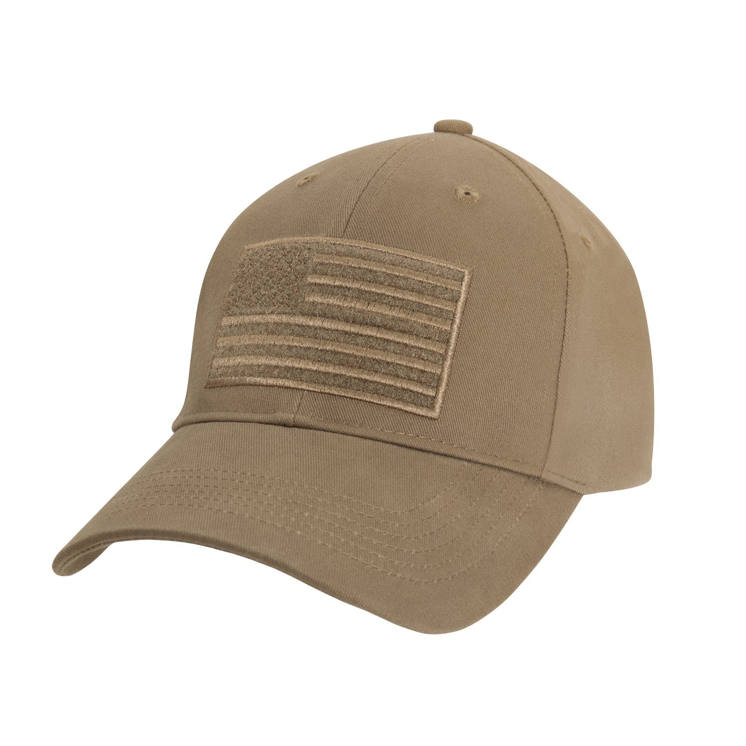 Rothco Hook & Loop U.S. Flag Low Profile Cap Coyote Brown