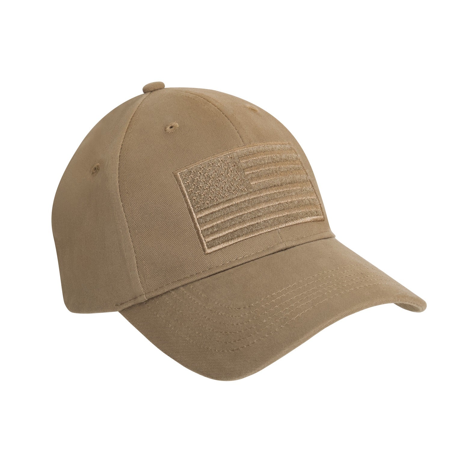 Rothco Hook & Loop U.S. Flag Low Profile Cap Coyote Brown
