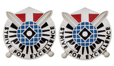 527th Military Intelligence Battalion Unit Crest - Pair - STRIVE FOR EXCELLENCE