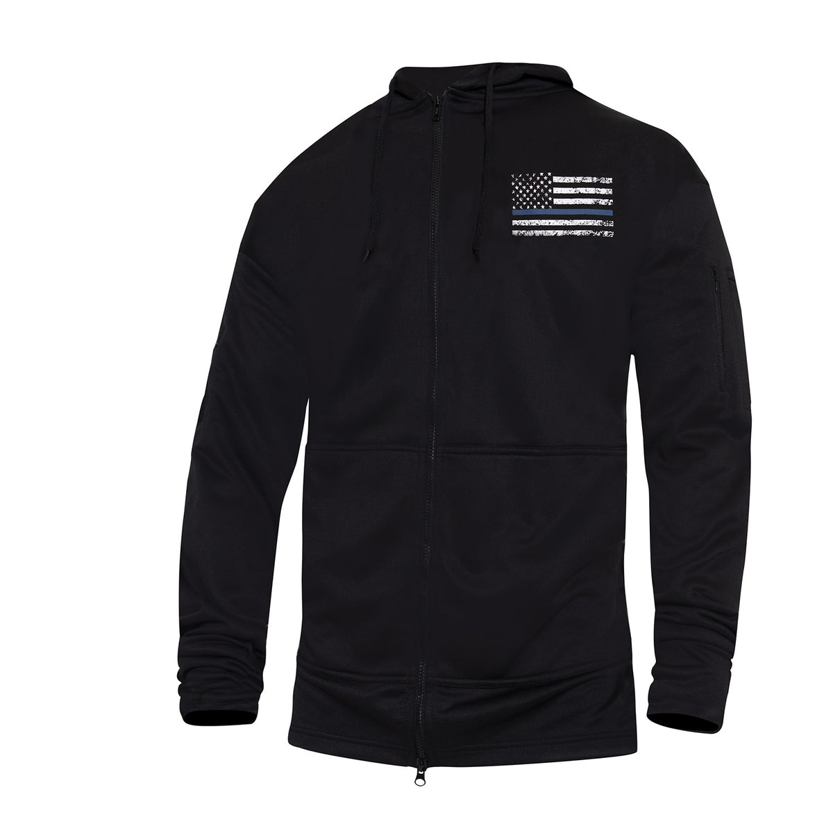 Rothco Thin Blue Line Concealed Carry Zippered Hoodie - Black