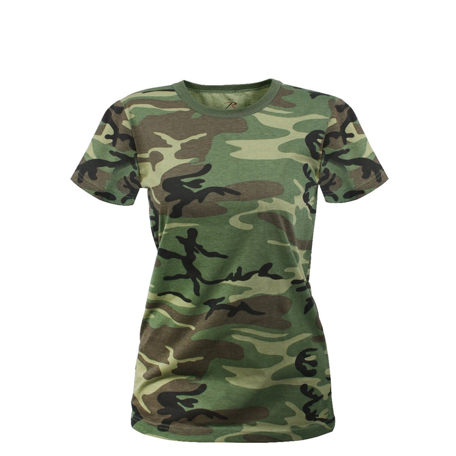 Rothco Womens Long Length Camo T-Shirt Woodland Camo