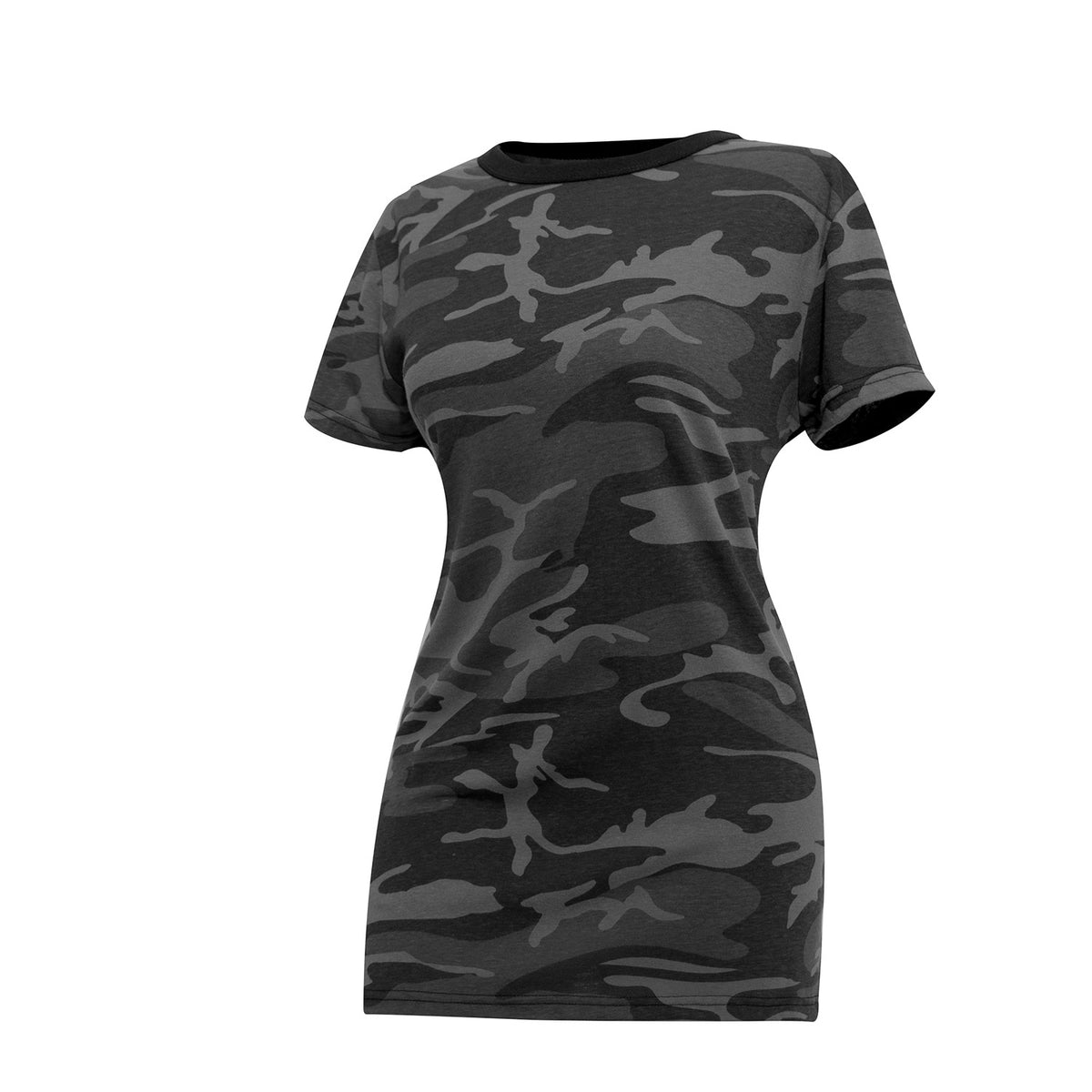 Rothco Womens Long Length Camo T-Shirt Black Camo