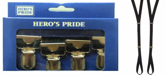 Footloop Stirrup Shirt Stays with Locking Clamps BLACK (2 PIECE) - Shirt Holders