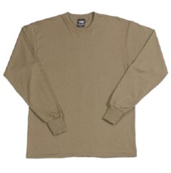 Poly/Cotton Long Sleeve T-Shirt - BROWN CLOSEOUT Buy Now and Save
