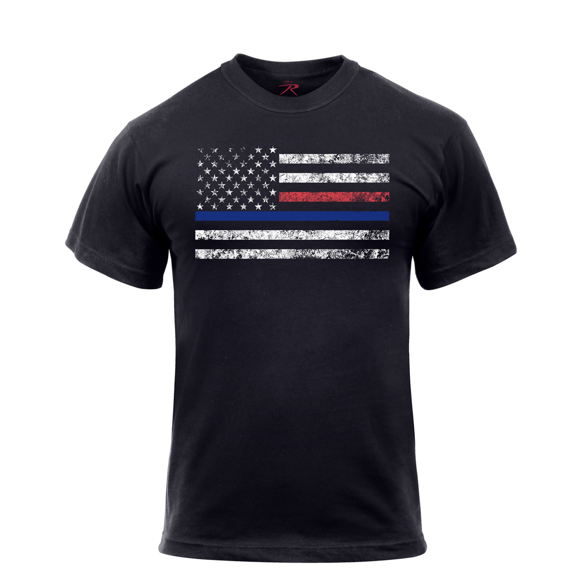 Rothco Thin Blue Line & Thin Red Line T-shirt with U.S. Flag