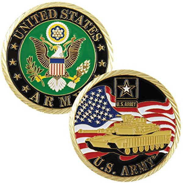 Army Military Branch Challenge Coin - Colorized with Raised Details (1-5/8")