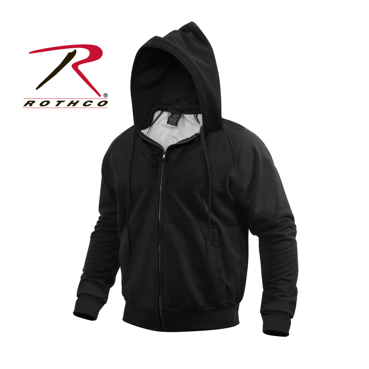 Thermal Lined Hooded Sweatshirt - Black, Woodland or NAVY