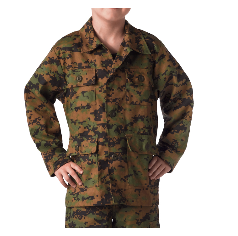 Kid's Digital Camo BDU Shirt - WOODLAND DIGITAL
