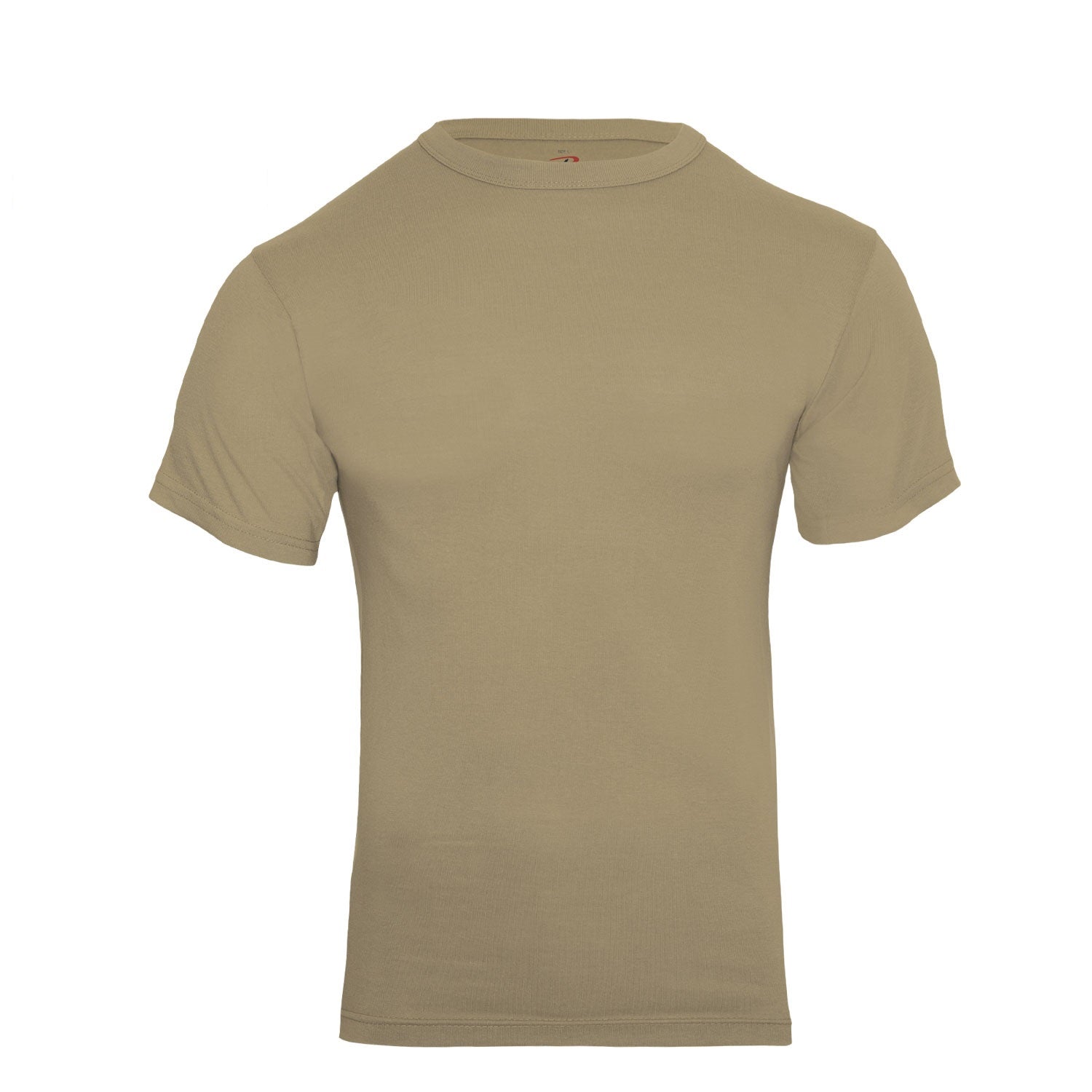 Rothco Solid Color Cotton / Polyester Blend Military T-Shirt Khaki