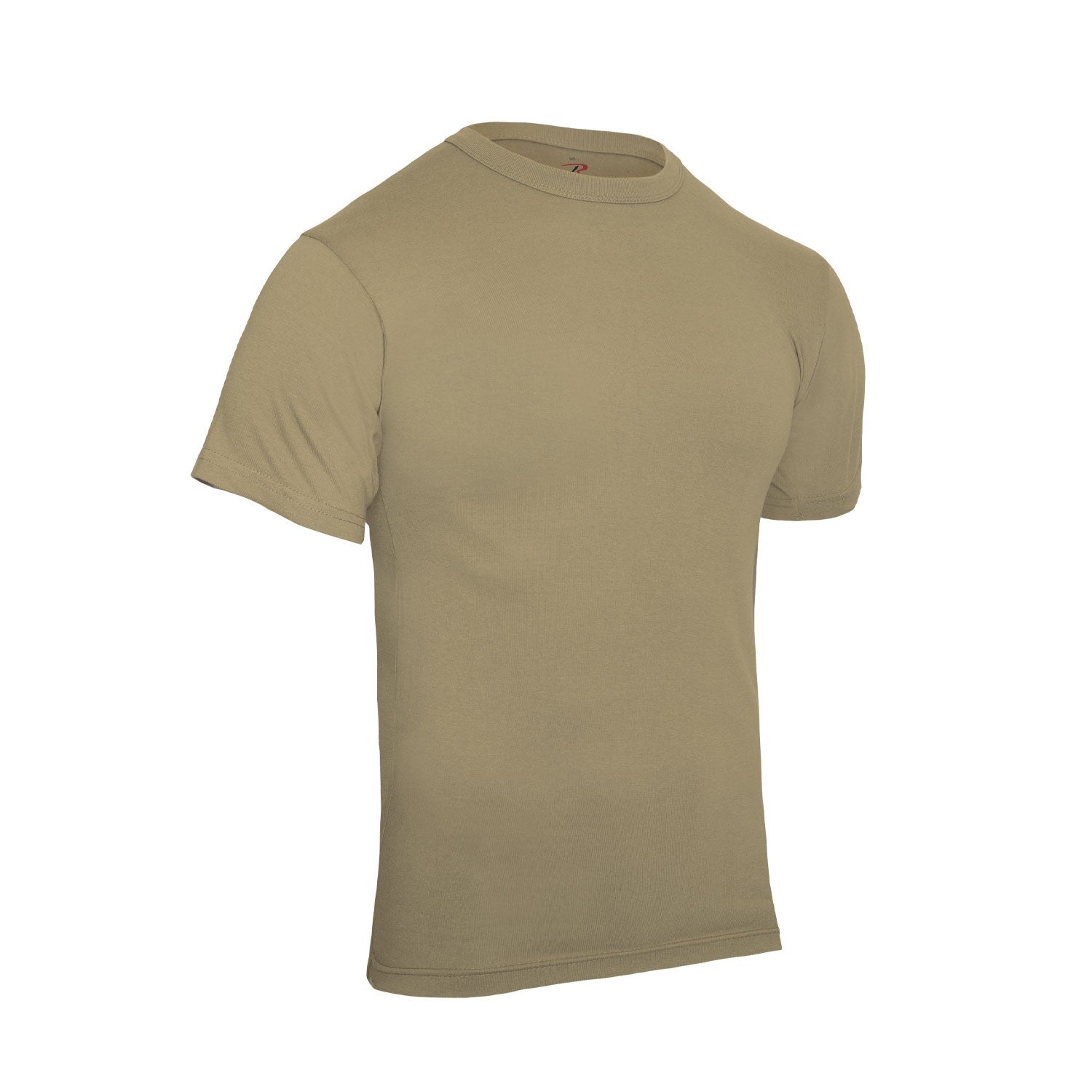 Rothco Solid Color Cotton / Polyester Blend Military T-Shirt Khaki