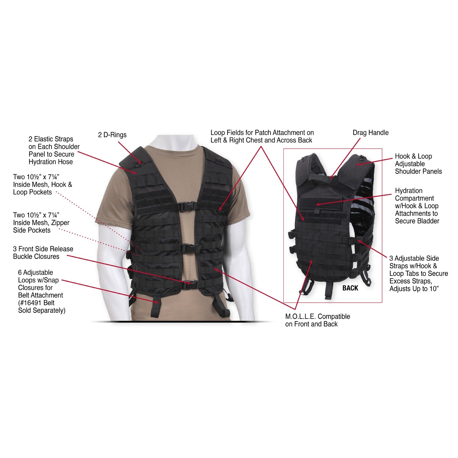 Rothco Lightweight MOLLE Utility Vest