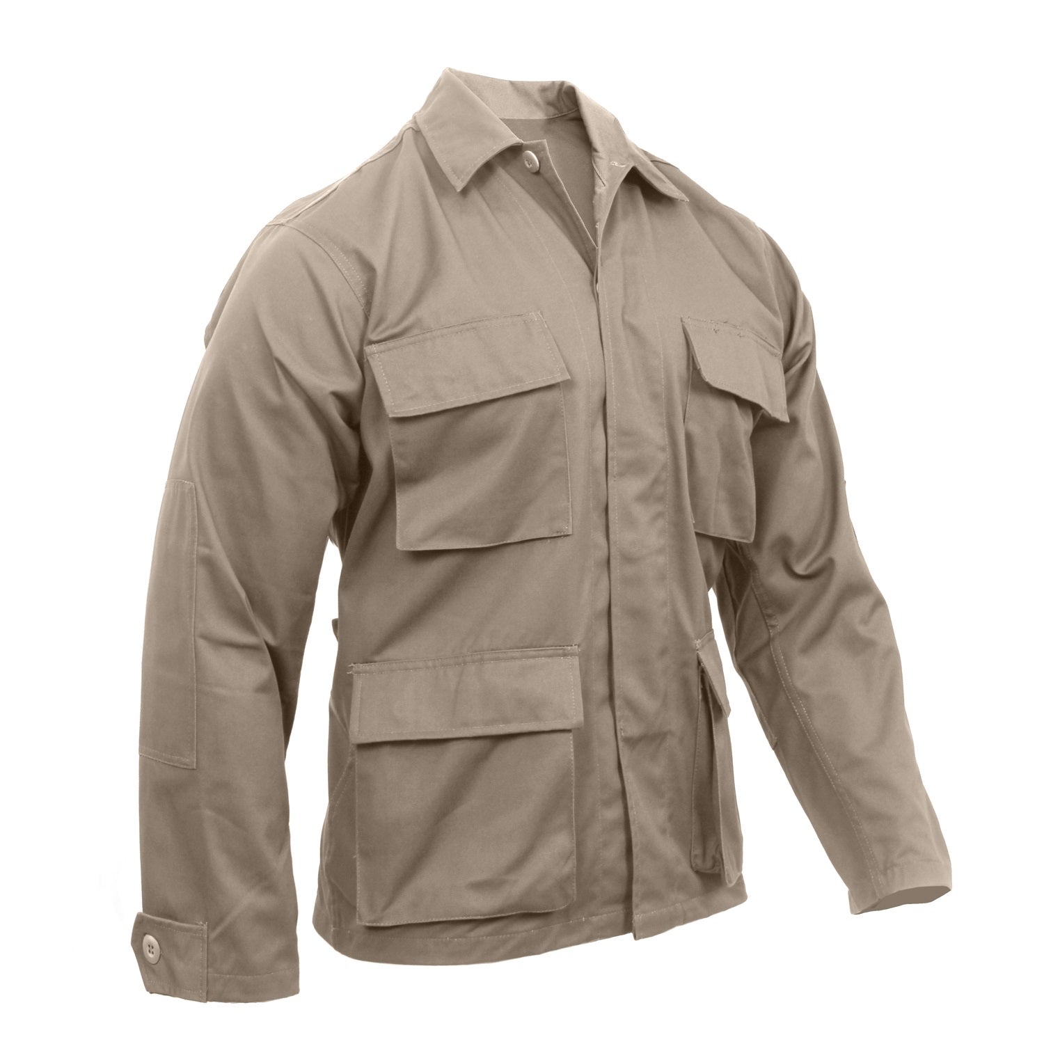 Rothco Poly/Cotton Twill Solid BDU Shirts Khaki