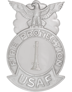 USAF Engineer Fire Protection Badge Metal Insignia - One Bugle