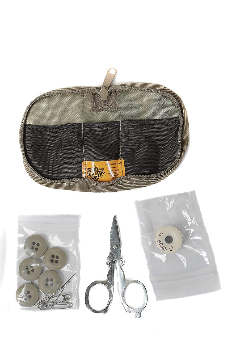 Raine Military Sewing Kit with Scissors - Travel Sewing Kit