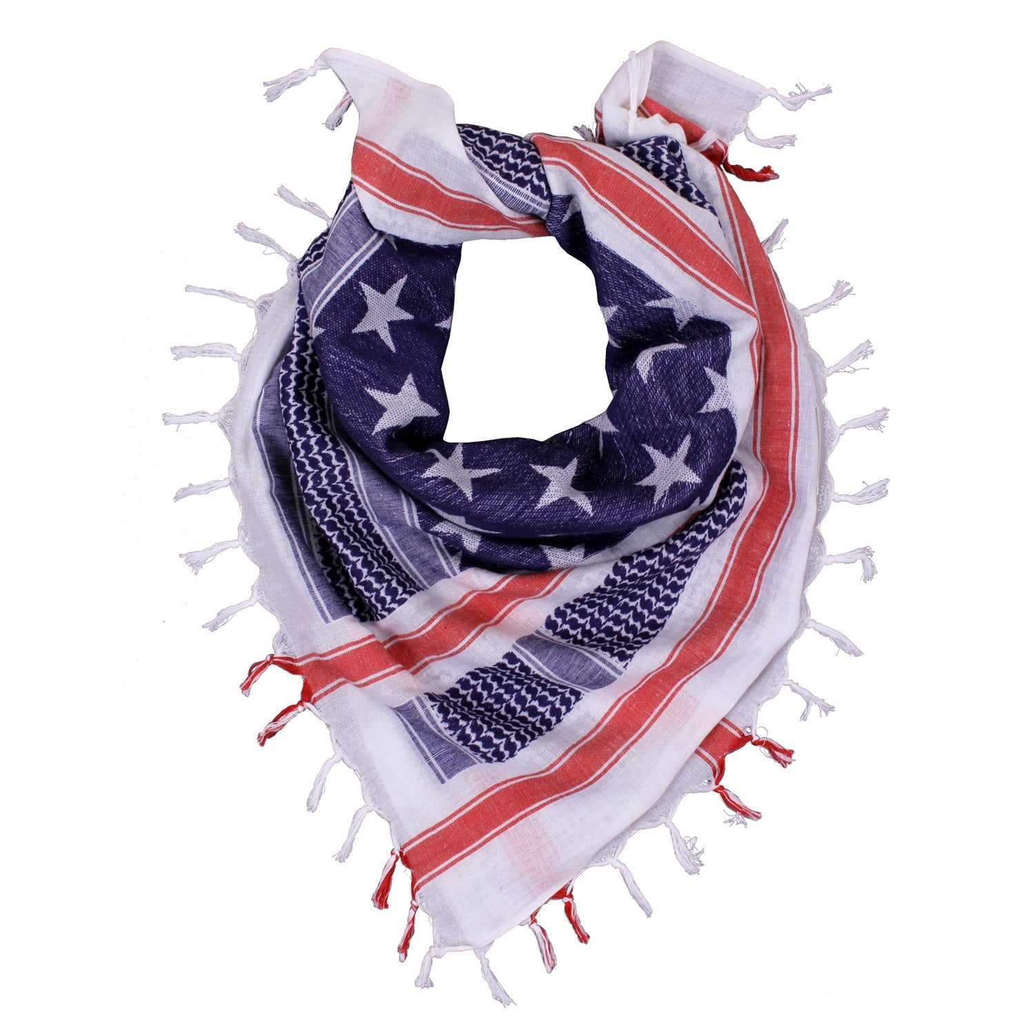 Rothco Stars and Stripes US Flag Shemagh Tactical Desert Keffiyeh Scarf Red / White / Blue
