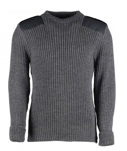 Grey Woolly Pully with Epaulets