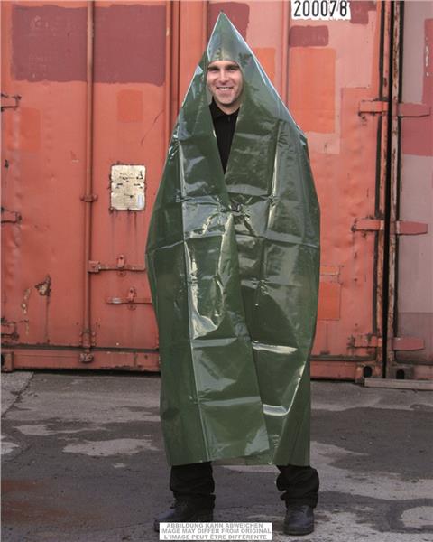 East German Vinyl Poncho O.D. GREEN Genuine Surplus from Cold War Era
