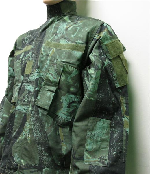 CLEARANCE ACU Style Military Jacket - Green Leaf Hunting Camo