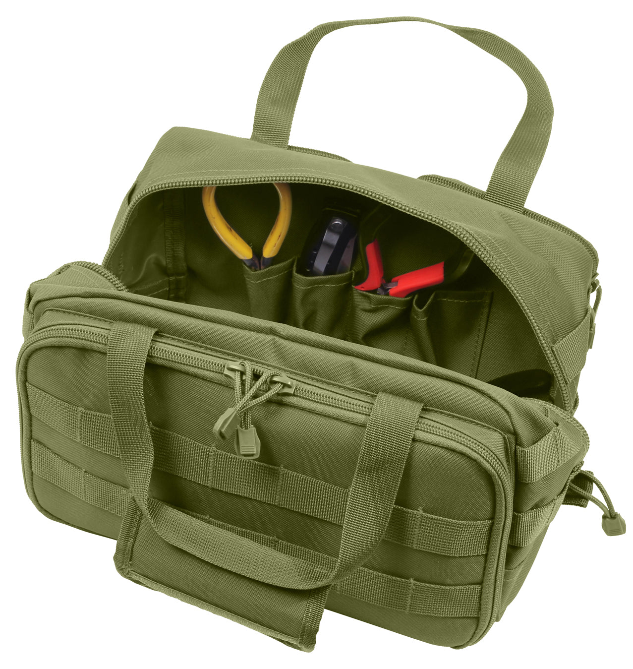 Rothco Heavy Duty Black Canvas Tactical Tool Bag - 10"x12"x6.25", Multiple Pockets