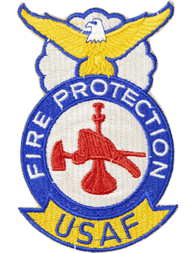 FULL COLOR - USAF Fire Protection Badge - Firefighter Bugle Hat and Axe