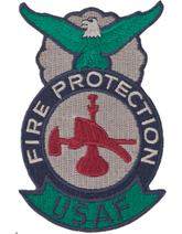 CLEARANCE - Vintage USAF Fire Protection Badge - Firefighter Bugle Hat and Axe