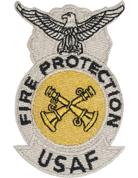 Metallic USAF Fire Protection Badge - Station Chief - Two Bugles Crossed