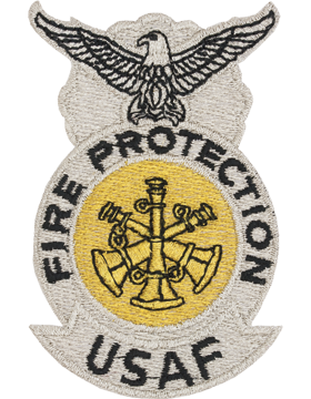 Metallic USAF Fire Protection Badge - Asst. Chief - Three Bugles