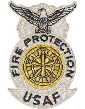 Metallic USAF Fire Protection Badge - Fire Chief - Five Bugles
