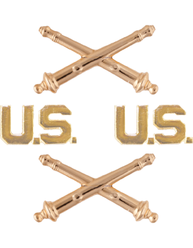 Field Artillery Branch Insignia Set with U.S. Letters